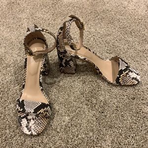 Snake print heels